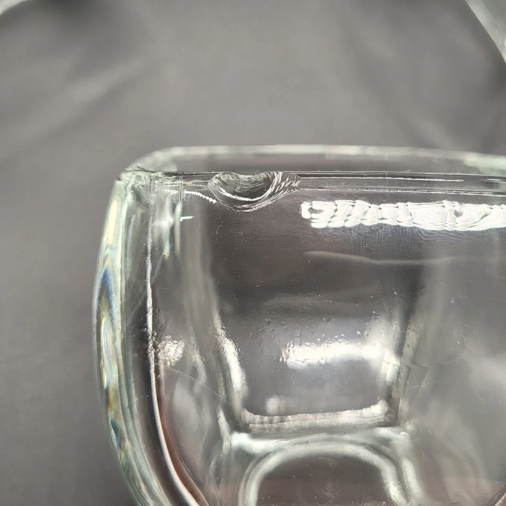Votive Tapered Square Clear Glass Curved Vase Flower Pot Candy Dish Set of 3​​​